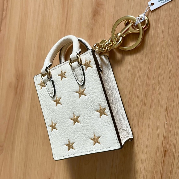 Coach North/South Mini Tote Bag Charm With Star Print # CX074 - Picture 3 of 5